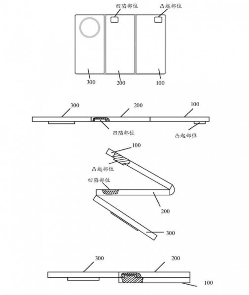 Опубліковано схеми потрійного смартфона Huawei із зареєстрованого патенту