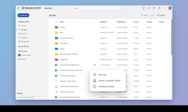 Microsoft починає розгортання автономного режиму OneDrive в Інтернеті