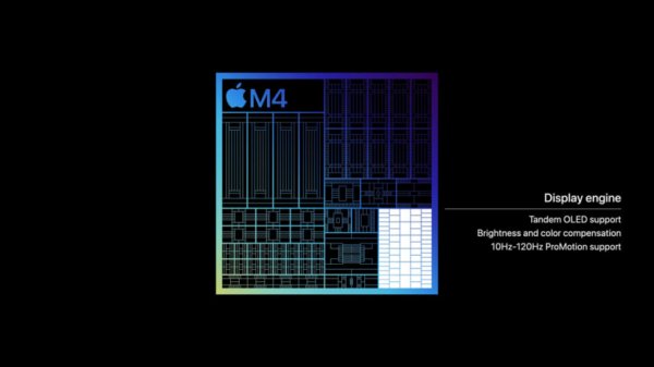 
Новый процессор Apple M4 в iPad Pro — в 2 раза быстрее M2, в 4 раза быстрее графика, производительность ИИ 38 TOPS 