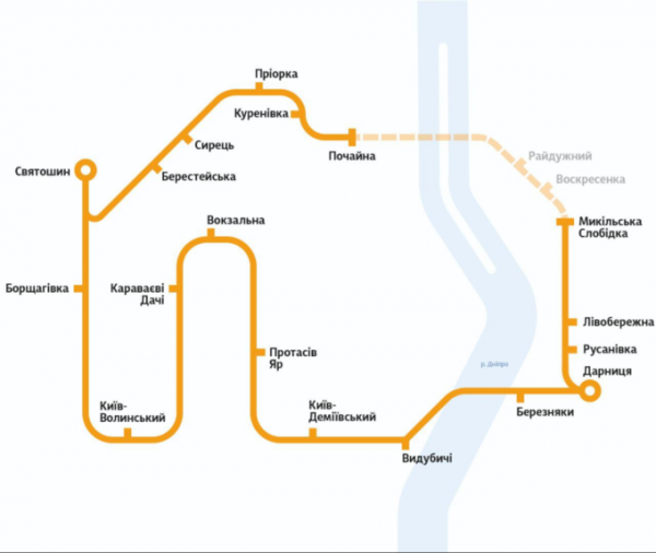Міська електричка змінює графік руху через будівництво Подільського моста. Як вона курсуватиме