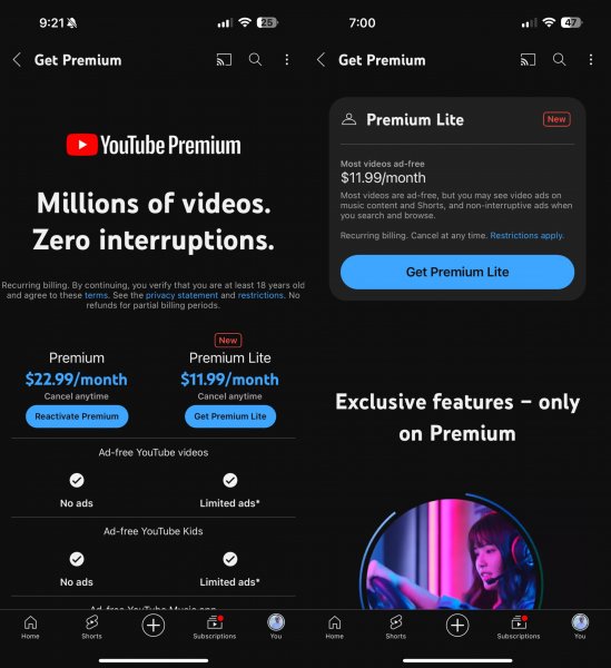 
YouTube возвращает тариф Premium Lite — но не такой и не везде 