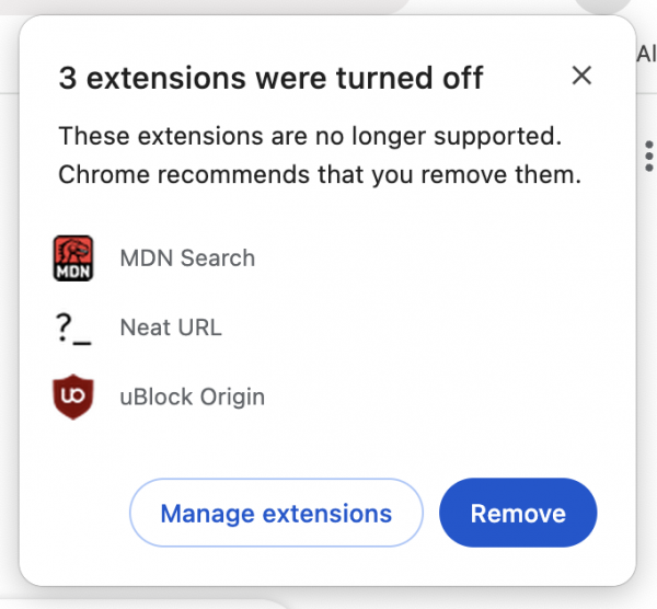 
Google начал автоматически выключать uBlock Origin в браузере Chrome 