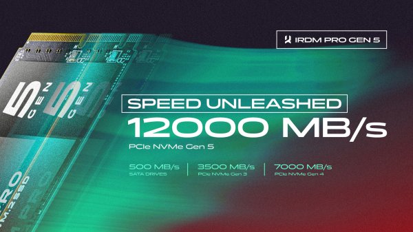 
			IRDM PRO GEN 5 — SSD со скоростью 12000 МБ/с и графеновой системой охлаждения			