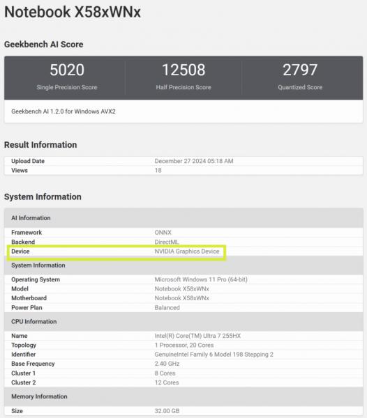 
			Характеристики и тесты ноутбука Clevo с NVIDIA RTX 50xx, 192 ГБ DDR5 и Intel Core Ultra 200HX			