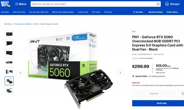 Первая видеокарта NVIDIA RTX 50 с ценой ниже $300 появилась в магазине