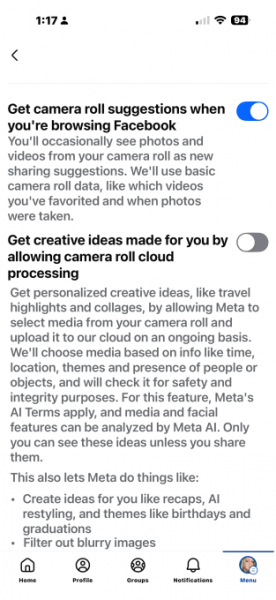 Facebook просить користувачів спробувати Meta AI для власних фотографій