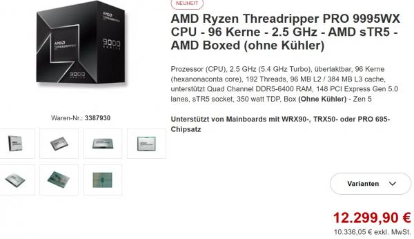 Процессор за $12 800: тест AMD Threadripper PRO 9995WX в Geekbench