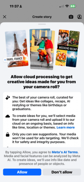 Facebook просить користувачів спробувати Meta AI для власних фотографій