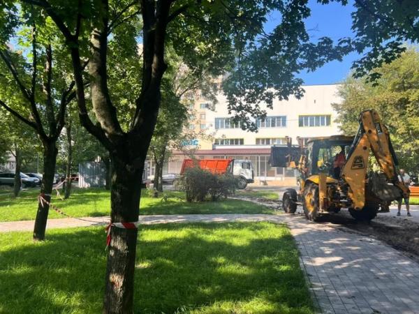 З пішохідними доріжками та освітленням: почався капітальний ремонт скверу на вулиці Шептицького