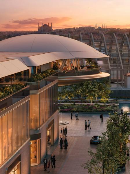 Foster + Partners показали проєкт ТЦ із рестораном у формі літальної тарілки