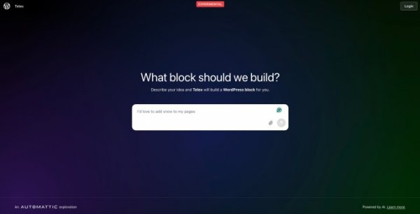 WordPress демонструє Telex, свій експериментальний інструмент для розробки штучного інтелекту