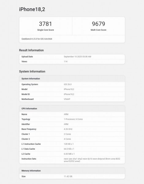 Никаких 150%: чип Apple A19 Pro лишь на 17% быстрее предшественника и отстает от будущих конкурентов