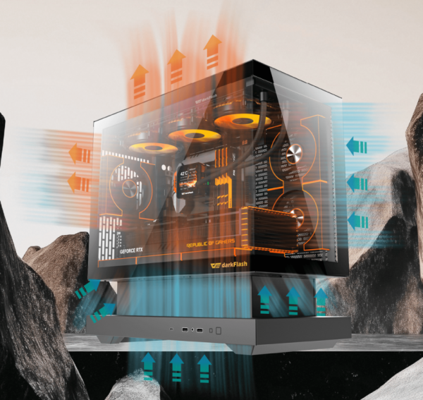 Аквариум для RTX 5090: корпус darkFlash Floatron F1 оптимизирован для доступа воздуха и размещения компонентов